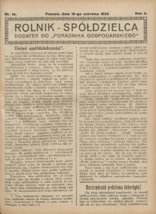 Rolnik-Sp&oacute;łdzielca 1925.06.12 R.2 Nr14
