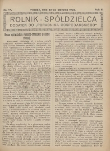 Rolnik-Sp&oacute;łdzielca 1925.08.23 R.2 Nr17