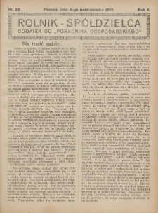 Rolnik-Sp&oacute;łdzielca 1925.10.04 R.2 Nr20