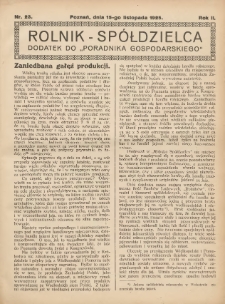 Rolnik-Sp&oacute;łdzielca 1925.11.15 R.2 Nr23
