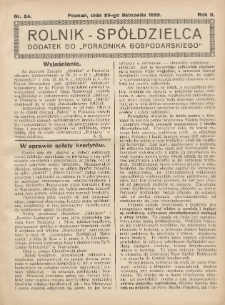Rolnik-Sp&oacute;łdzielca 1925.11.29 R.2 Nr24