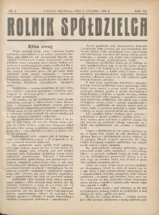 Rolnik-Sp&oacute;łdzielca 1930.01.05 R.7 Nr1