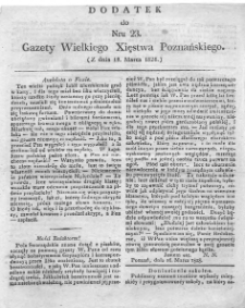 Dodatek do Nr23 Gazety Wielkiego Xięstwa Poznańskiego 1828.03.19