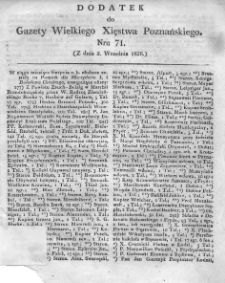 Dodatek do Nr71 Gazety Wielkiego Xięstwa Poznańskiego 1828.09.03