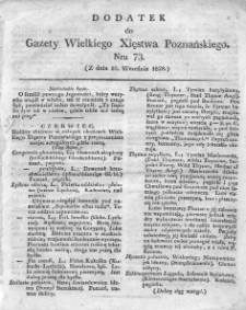Dodatek do Nr73 Gazety Wielkiego Xięstwa Poznańskiego 1828.09.10