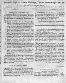 Dodatek drugi do Nr88 Gazety Wielkiego Xięstwa Poznańskiego 1828.11.01