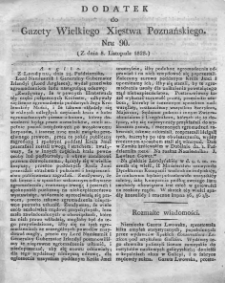 Dodatek do Nr90 Gazety Wielkiego Xięstwa Poznańskiego 1828.11.08