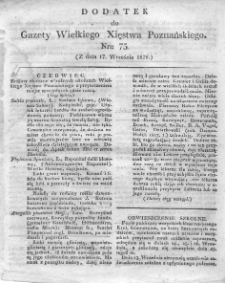 Dodatek do Nr75 Gazety Wielkiego Xięstwa Poznańskiego 1828.09.17