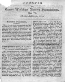 Dodatek do Nr79 Gazety Wielkiego Xięstwa Poznańskiego 1828.10.01