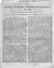 Dodatek do Nr81 Gazety Wielkiego Xięstwa Poznańskiego 1828.10.08