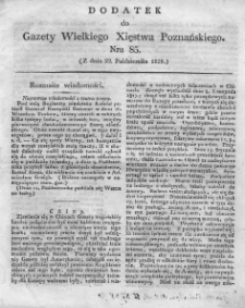 Dodatek do Nr85 Gazety Wielkiego Xięstwa Poznańskiego 1828.10.22