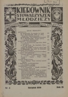 Kierownik Stowarzyszeń Młodzieży 1930.08 R.9 Nr8
