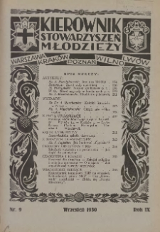 Kierownik Stowarzyszeń Młodzieży 1930.09 R.9 Nr9