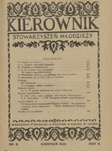 Kierownik Stowarzyszeń Młodzieży 1926.08 R.5 Nr8