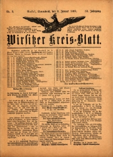 Wirsitzer Kreis-Blatt: herausgegeben vom Königlichen Landraths-Amte 1897.01.09 Jg.53 Nr3