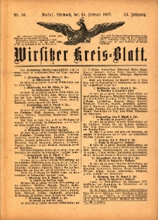 Wirsitzer Kreis-Blatt: herausgegeben vom Königlichen Landraths-Amte 1897.02.24 Jg.53 Nr16