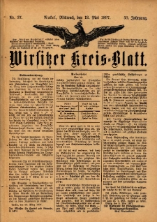 Wirsitzer Kreis-Blatt: herausgegeben vom Königlichen Landraths-Amte 1897.05.12 Jg.53 Nr37