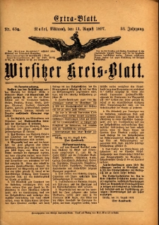 Wirsitzer Kreis-Blatt: herausgegeben vom Königlichen Landraths-Amte 1897.08.11 Jg.53 Nr63a Extra-Blatt