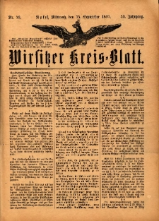 Wirsitzer Kreis-Blatt: herausgegeben vom K&ouml;niglichen Landraths-Amte 1897.09.15 Jg.53 Nr73