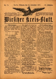 Wirsitzer Kreis-Blatt: herausgegeben vom Königlichen Landraths-Amte 1897.09.22 Jg.53 Nr75