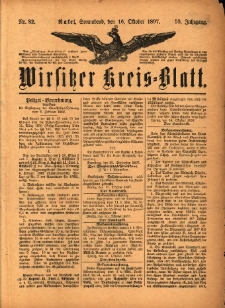 Wirsitzer Kreis-Blatt: herausgegeben vom Königlichen Landraths-Amte 1897.10.16 Jg.53 Nr82