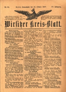 Wirsitzer Kreis-Blatt: herausgegeben vom Königlichen Landraths-Amte 1897.10.23 Jg.53 Nr84