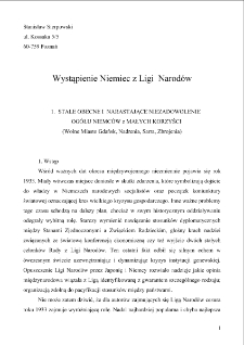 Wystąpienie Niemiec z Ligi Narodów (wersja rozszerzona)