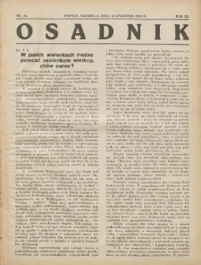Osadnik. Dodatek do: Poradnik Gospodarski: pismo tygodniowe: organ kółek rolniczych w Wielkiem Księstwie Poznańskiem: organ kółek włościańsko-rolniczych w Wielkiem Księstwie Poznańskiem. 1932.04.16 R.3 Nr16