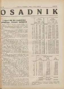 Osadnik. Dodatek do: Poradnik Gospodarski: pismo tygodniowe: organ kółek rolniczych w Wielkiem Księstwie Poznańskiem: organ kółek włościańsko-rolniczych w Wielkiem Księstwie Poznańskiem. 1932.05.07 R.3 Nr18