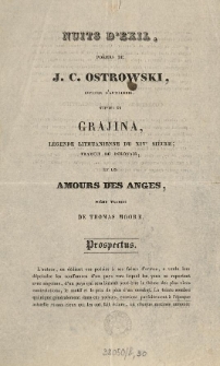 Nuits D'Exil : po&egrave;mes de J.C. Ostrowski, officier d'artillerie [...] : prospectus
