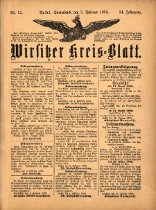 Wirsitzer Kreis-Blatt: herausgegeben vom K&ouml;niglichen Landraths-Amte 1898.02.05 Jg.54 Nr11