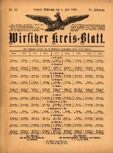 Wirsitzer Kreis-Blatt: herausgegeben vom K&ouml;niglichen Landraths-Amte 1898.07.06 Jg.54 Nr53