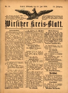 Wirsitzer Kreis-Blatt: herausgegeben vom K&ouml;niglichen Landraths-Amte 1898.07.13 Jg.54 Nr55