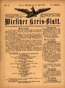 Wirsitzer Kreis-Blatt: herausgegeben vom K&ouml;niglichen Landraths-Amte 1898.07.20 Jg.54 Nr57