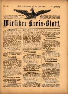 Wirsitzer Kreis-Blatt: herausgegeben vom K&ouml;niglichen Landraths-Amte 1898.07.23 Jg.54 Nr58