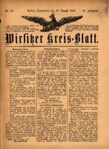 Wirsitzer Kreis-Blatt: herausgegeben vom K&ouml;niglichen Landraths-Amte 1898.08.20 Jg.54 Nr66