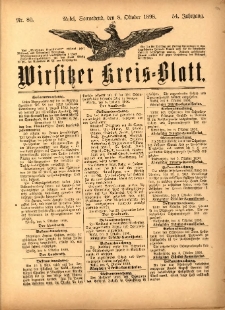 Wirsitzer Kreis-Blatt: herausgegeben vom K&ouml;niglichen Landraths-Amte 1898.10.08 Jg.54 Nr80