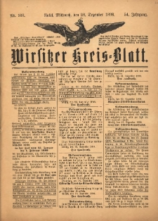 Wirsitzer Kreis-Blatt: herausgegeben vom K&ouml;niglichen Landraths-Amte 1898.12.28 Jg.54 Nr103
