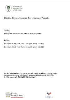 Bibljografia piśmiennictwa rolniczo-ekonomicznego