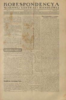 Korespondencya Wojennej Centrali Handlowej. 1918.03.01 R.2 Nr 5