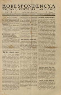 Korespondencya Wojennej Centrali Handlowej. 1918.03.15 R.2 Nr 6