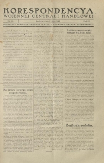 Korespondencya Wojennej Centrali Handlowej. 1918.07.01 R.2 Nr 13