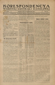 Korespondencya Wojennej Centrali Handlowej. 1918.10.15 R.2 Nr 19-20