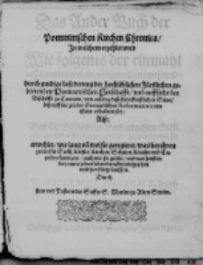 Pommerische Kirchen Chronica [...] Durch Danielem Cramerum [...]. T.2