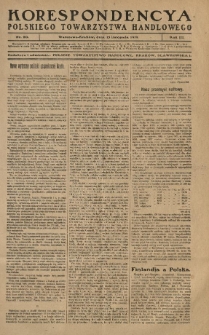 Korespondencya Polskiego Towarzystwa Handlowego. 1919.11.15 R.3 Nr 20
