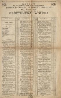 Katalog celniejszych pism peryodycznych polskich, francuzkich, niemieckich i angielskich na rok 1900 , na kt&oacute;re prenumeratę przyjmuje Księgarnia i Skład Nut Muzycznych Gebethnera i Wolffa w Warszawie
