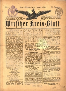 Wirsitzer Kreis-Blatt: herausgegeben vom K&ouml;niglichen Landraths-Amte 1899.01.04 Jg.55 Nr1