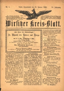 Wirsitzer Kreis-Blatt: herausgegeben vom Königlichen Landraths-Amte 1899.01.21 Jg.55 Nr6