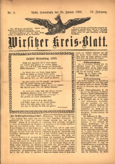 Wirsitzer Kreis-Blatt: herausgegeben vom Königlichen Landraths-Amte 1899.01.28 Jg.55 Nr8