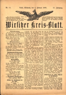 Wirsitzer Kreis-Blatt: herausgegeben vom K&ouml;niglichen Landraths-Amte 1899.02.08 Jg.55 Nr11
